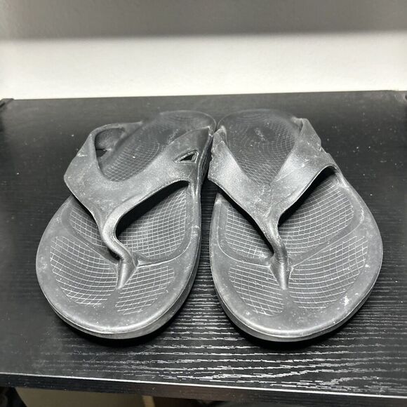 OOFOS OOriginal Mens Size 11 US Black Thong Sandals - Picture 4 of 12